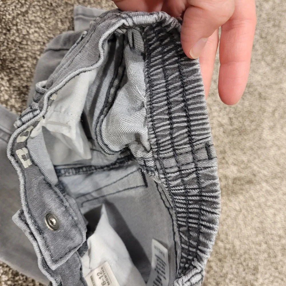 Crazy 8 Rocker Jeans Kids 6-12 Months Gray Slim Fit Elastic Waist Denim Pants